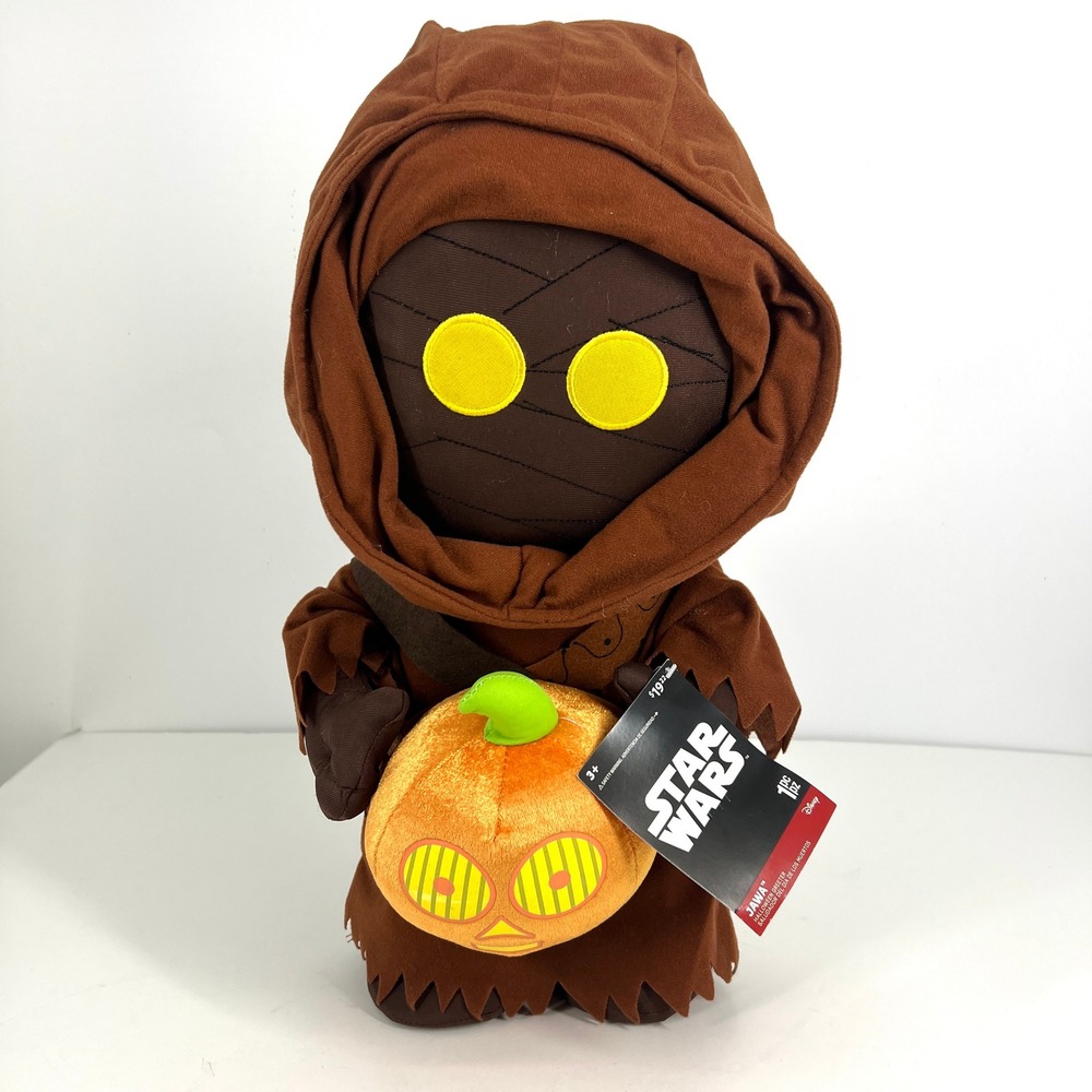Star Wars Jawa Halloween Greeter Plush Pumpkin C-3PO Eyes Gemmy 21 Inch NWT